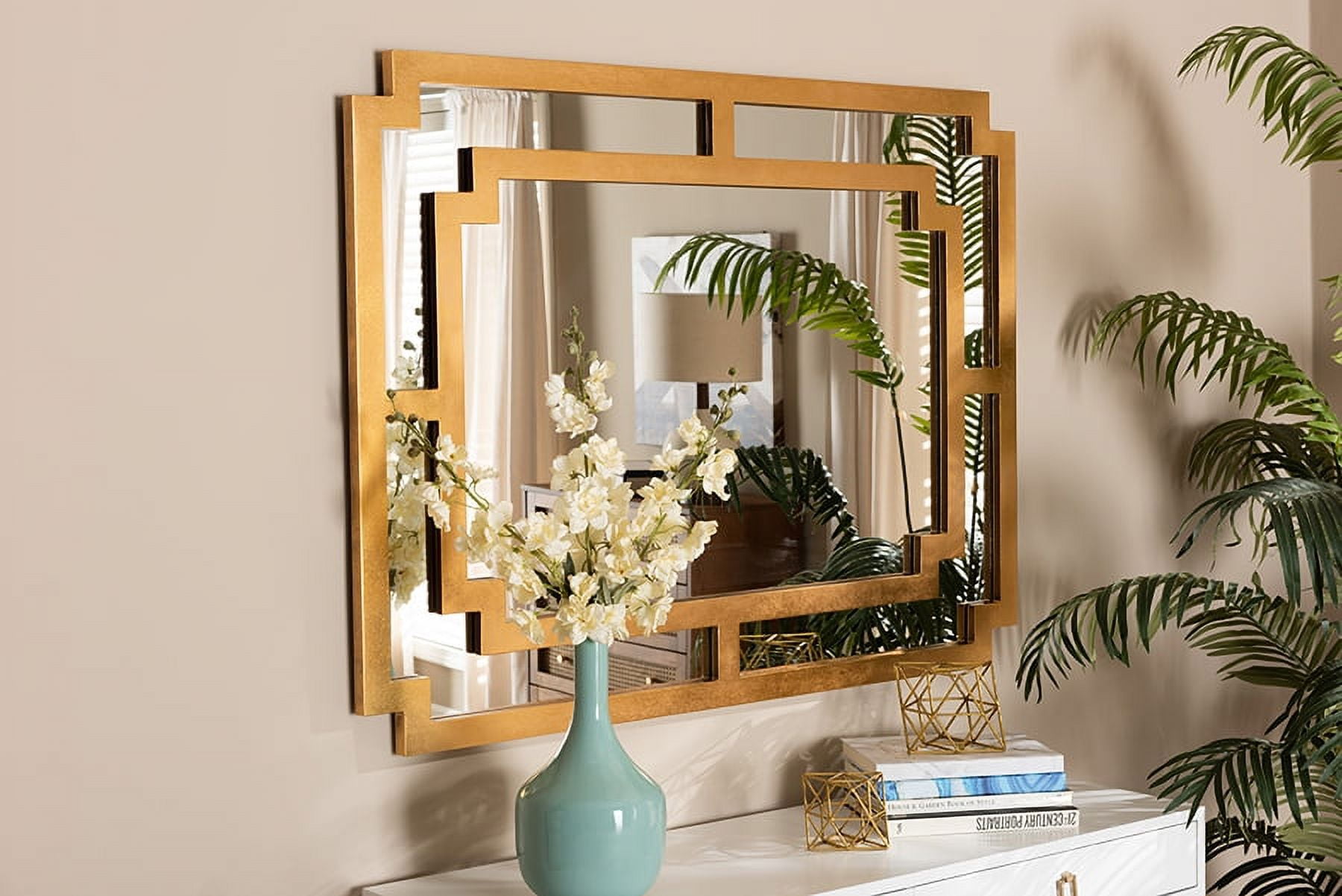 Baxton Studio Dayana Modern and Contemporary Antique Gold Finished Wood Accent Wall Mirror
