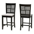 thumbnail image 1 of Baxton Studio Deanna Modern Grey Fabric and Dark Brown Finished Wood 2-Piece Counter Stool Set, 1 of 6