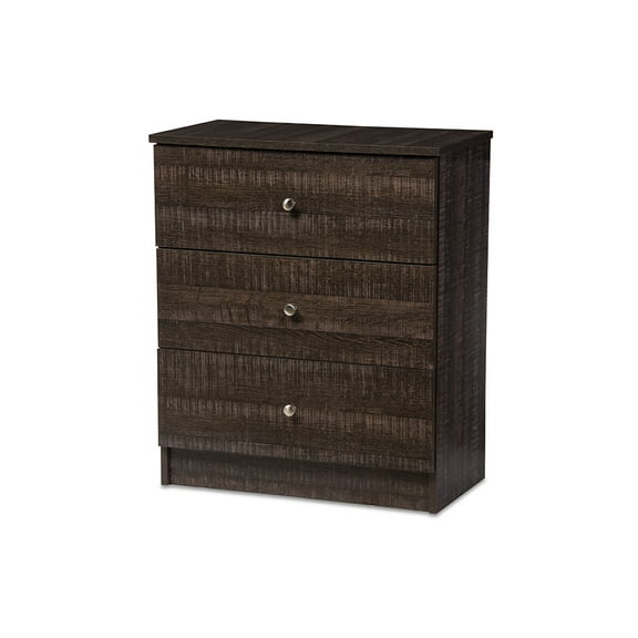 Baxton Studio Decon Modern and Espresso Brown Wood 3-Drawer Storage Chest