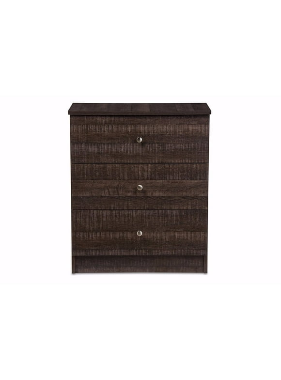 Baxton Studio Decon Modern and Espresso Brown Wood 3-Drawer Storage Chest