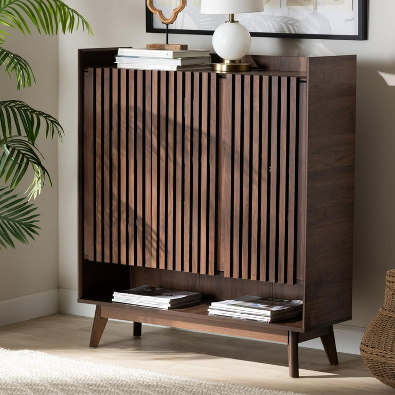 Baxton Studio Delaire Mid-Century Modern Walnut Brown