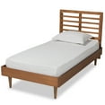 thumbnail image 1 of Baxton Studio Delia Mid-Century Modern Walnut Brown Finished Wood Twin Size Platform Bed, 1 of 5