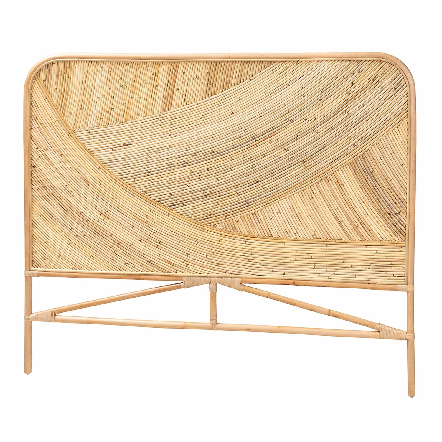 Delphi Natural Brown Rattan Queen Standalone Headboard