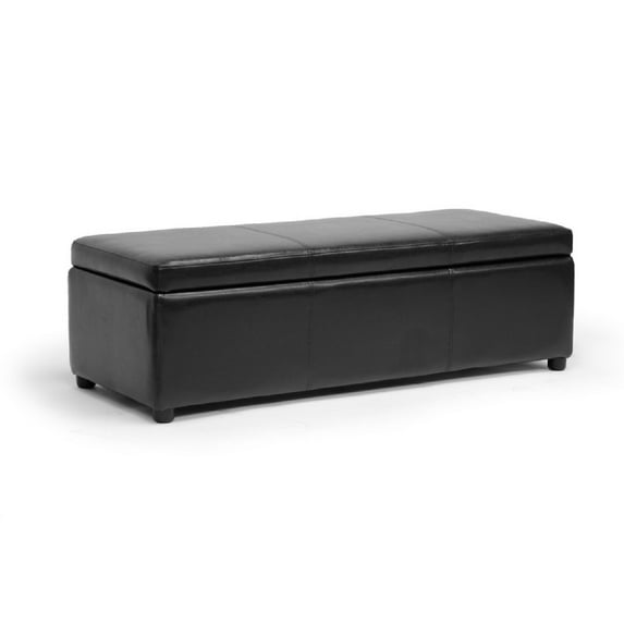 Baxton Studio Dennehy Black Brown Modern Ottoman