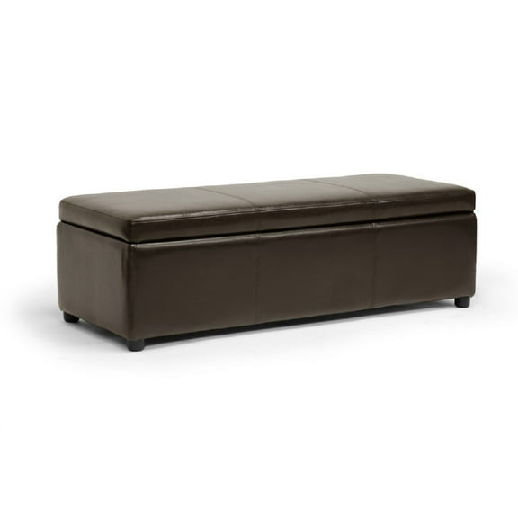 Baxton Studio Dennehy Dark Brown Modern Ottoman