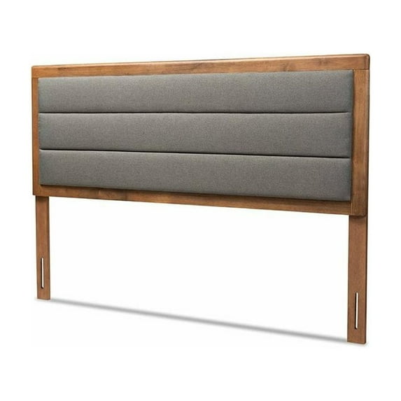 Baxton Studio Dexter Dark Gray and Brown Finished Wood King Size Headboard