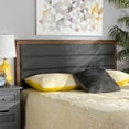 thumbnail image 1 of Baxton Studio Dexter Modern and Contemporary Dark Grey Fabric Upholstered and Walnut Brown Finished Wood King Size Headboard, 1 of 9