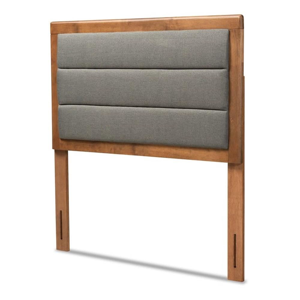 Baxton Studio Dexter Modern and Contemporary Dark Grey Fabric  and Walnut Brown Finished  Twin Size Headboard,Wholesale