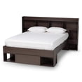 thumbnail image 1 of Baxton Studio Dexton Dark Brown Finished Wood Queen Size Platform Storage Bed, 1 of 12