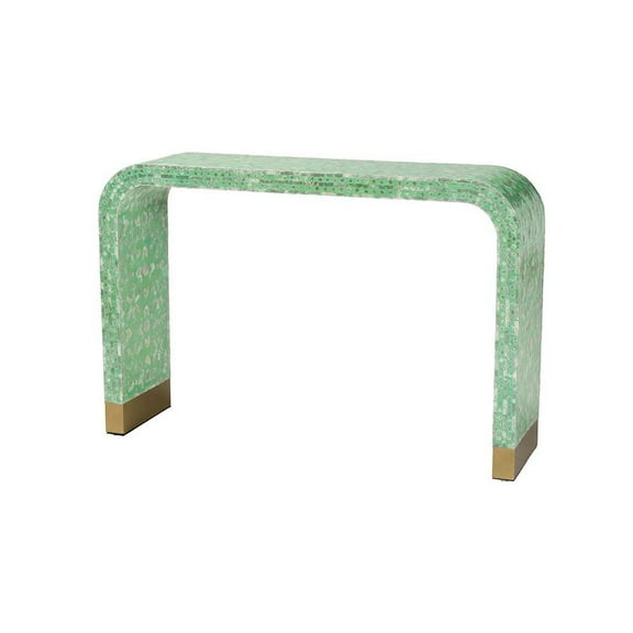 Baxton Studio Didrika Modern Bohemian Seafoam Green Mother of Peral Console Table