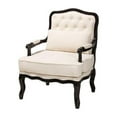 thumbnail image 1 of Baxton Studio Dion Traditional French Cream Fabric and Wenge Brown Finished Wood Accent Chair, 1 of 22