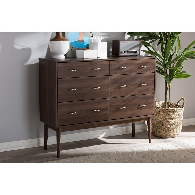 mid century modern dresser walmart Small Dresser for Bedroom, 3 Drawer Dresser for Closet Organizers and Storage, Mid Century Modern Dresser for Living Room, Hallway, Rustic Brown