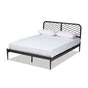 Baxton Studio Dora Modern and Contemporary Industrial Black Finished Metal Queen Size Platform Bed