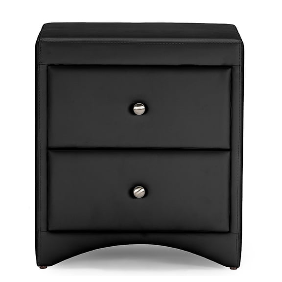 Baxton Studio Dorian Faux Leather Upholstered Modern Nightstand, Multiple Colors