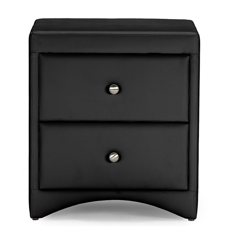 Baxton Studio Dorian White Faux Leather Upholstered Modern Nightstand Baxton Studio Dorian White Faux Leather Upholstered Modern Nightstand