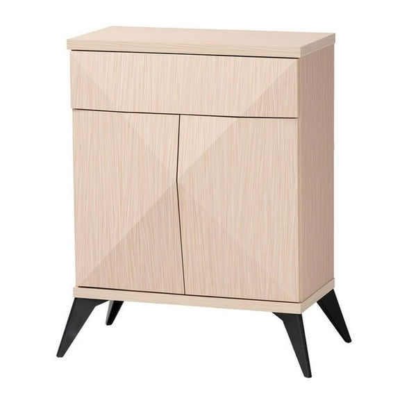 Baxton Studio Draper Light Brown and Black Wood 2-Door Sideboard Buffet