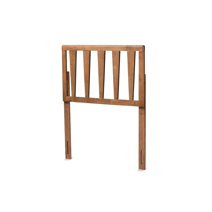 Duncan Walnut Wood Twin Size Geometric Headboard