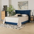 thumbnail image 1 of Baxton Studio Easton Contemporary Glam and Luxe Navy Blue Velvet and Gold Metal Queen Size Panel Bed, 1 of 9