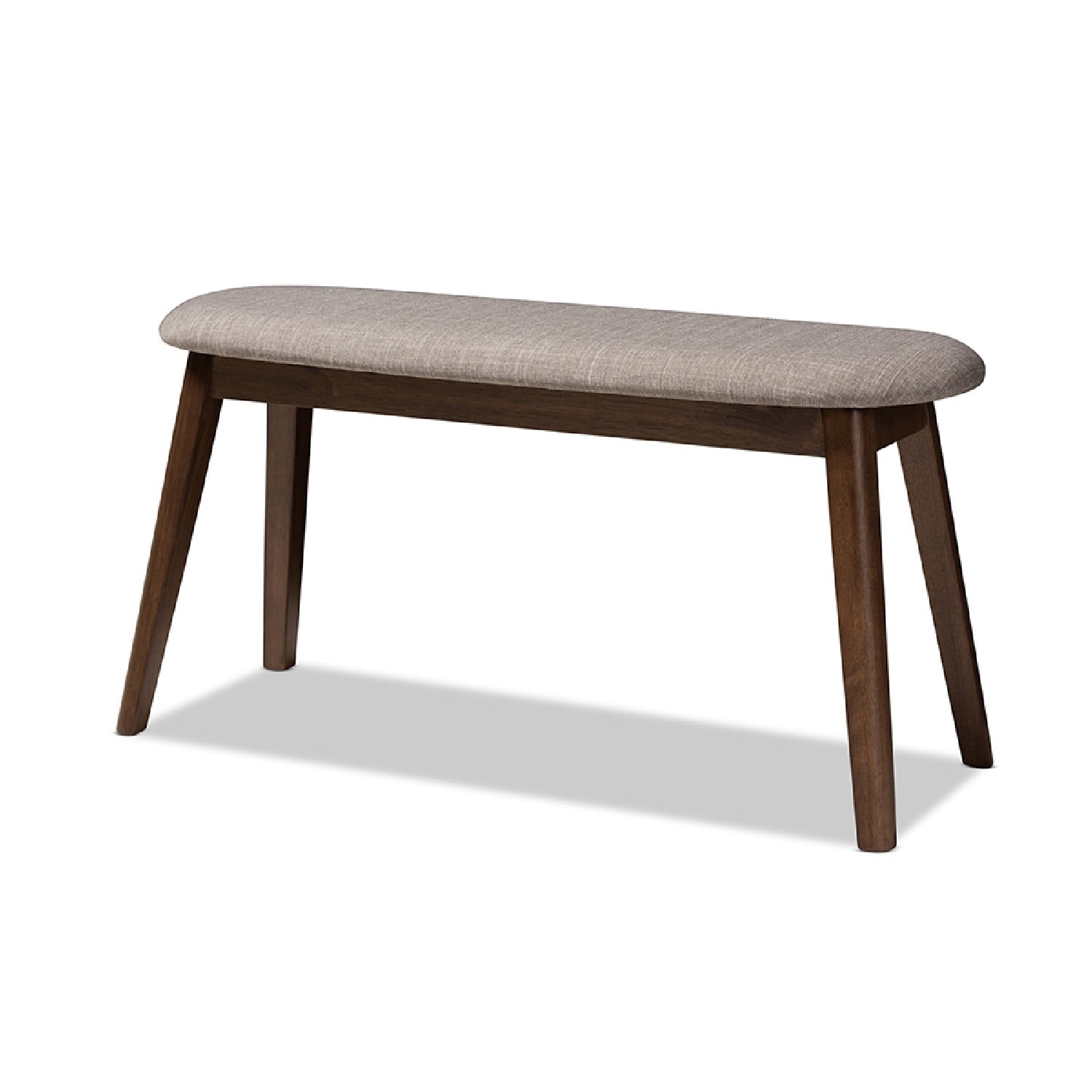 Easton 36" Light Grey Walnut Wood Upholstered Bench