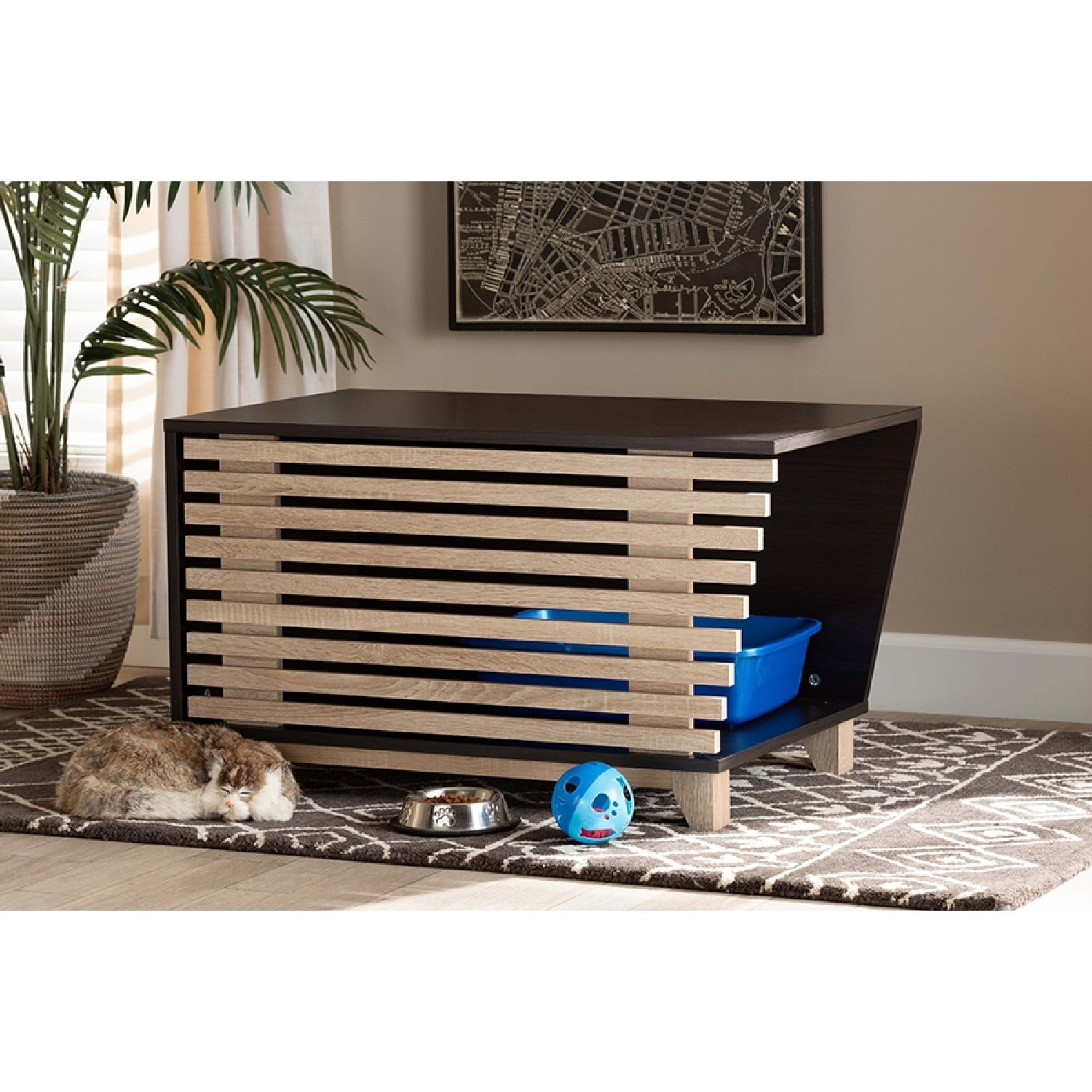 Baxton Studio Eckhart Modern and Contemporary TwoTone Dark Brown and