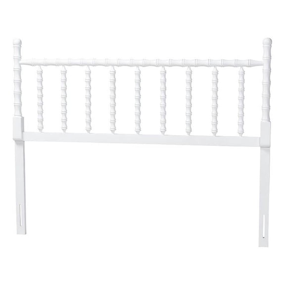 Baxton Studio Edaline Bamboo Motif Headboard Crafted Wood Panel Full White