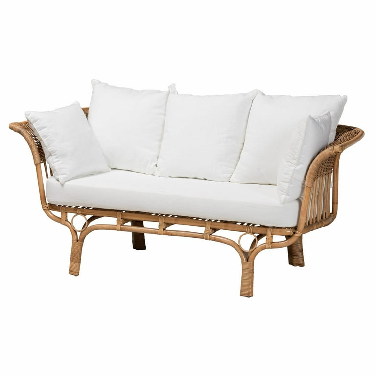 Natural wicker sale sofa