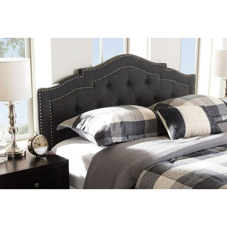 Baxton Studio Geneva Modern and Contemporary Dark Grey Fabric Upholstered Queen Size Headboard Baxton Studio Geneva Modern and Contemporary Dark Grey Fabric Upholstered Queen Size Headboard
