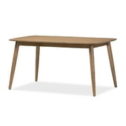 Baxton Studio Edna Mid-Century Modern French Oak Light Brown Finishing Wood Dining Table