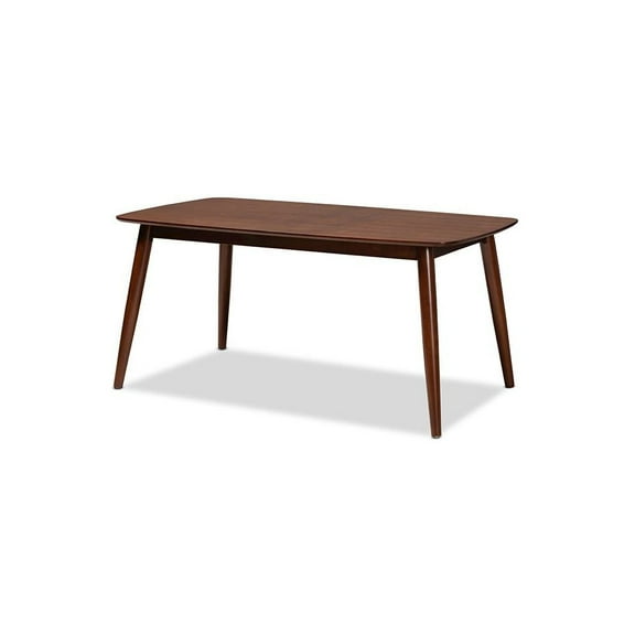 Baxton Studio Edna Mid-Century Modern Walnut Finished Wood Dining Table