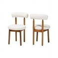 thumbnail image 1 of Baxton Studio Edric Cream Boucle Fabric and Brown Wood 2-Piece Dining Chair Set, 1 of 10