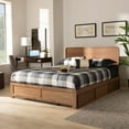 thumbnail image 1 of Baxton Studio Eleni Modern Full Rubberwood Standard Bed with Storage, Ash Walnut, 1 of 12
