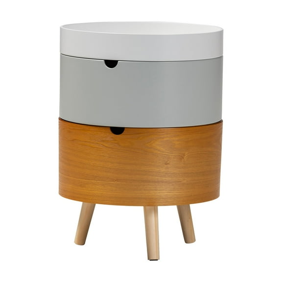 Baxton Studio Elison Mid-Century Modern Multi Color 3-Tier Wood End Table