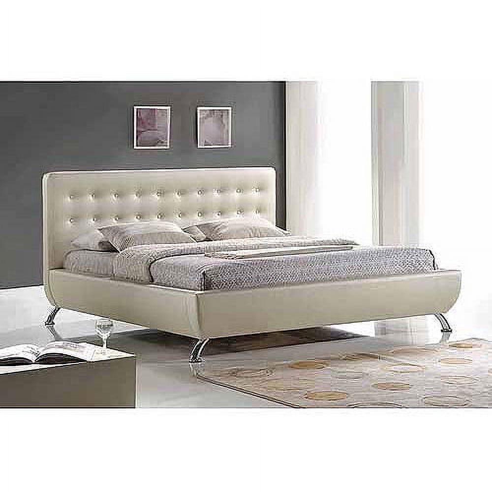 Baxton Studio Elizabeth Pearl Queen Modern Bed Almond Walmart