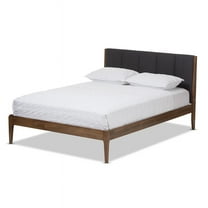 Baxton Studio Ember King Platform Bed in Gray and Walnut Brown