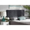 thumbnail image 1 of Baxton Studio Emile Modern and Contemporary Grey Velvet Fabric Upholstered and Dark Brown Finished Wood Queen Size, 1 of 7