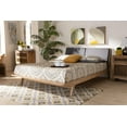 thumbnail image 1 of Baxton Studio Emile Upholstered Platform Bed, King, Grey/Natural Oak, 1 of 9
