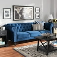 thumbnail image 1 of Baxton Studio Emma Traditional and Transitional Navy Blue Velvet Fabric Upholstered and Button Tufted Chesterfield Sofa, 1 of 10