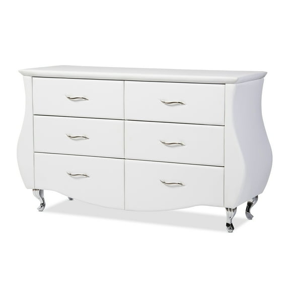 Baxton Studio Enzo Modern Faux Leather 6-Drawer Dresser