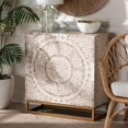 thumbnail image 1 of Baxton Studio Ercilia Modern Bohemian White and Rustic Brown Mother of Pearl Storage Cabinet, 1 of 10