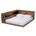 thumbnail image 1 of Baxton Studio Erie Modern Rustic and Transitional Walnut Brown Finished Wood Queen Size Platform Storage Bed with Built-In Outlet, 1 of 11