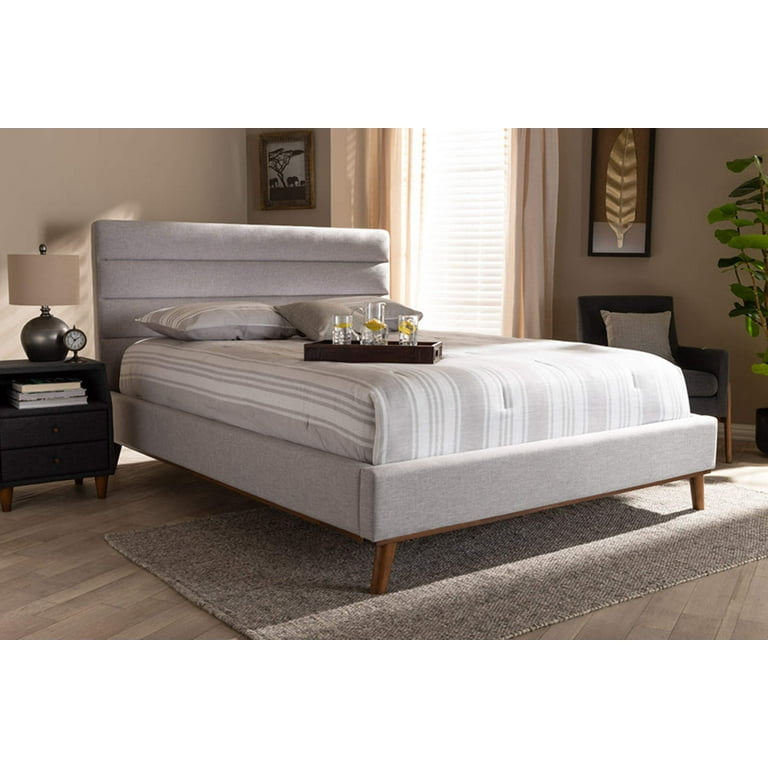 Baxton Studio Erlend Mid-Century Modern Dark Grey Fabric Upholstered Queen Size Platform Bed Baxton Studio Erlend Mid-Century Modern Dark Grey Fabric Upholstered Queen Size Platform Bed