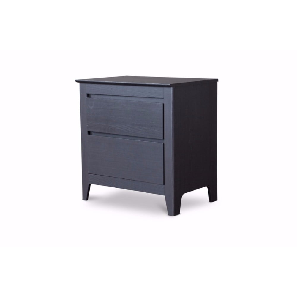 Espresso Contemporary 2-Drawer Nightstand with Angled Feet
