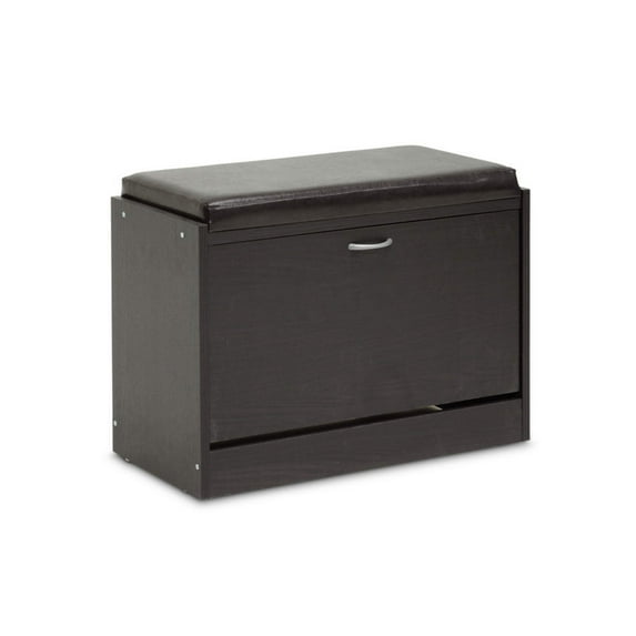 Baxton Studio Espresso Shoe-Rack Bench