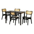 thumbnail image 1 of Baxton Studio Estera 5-Piece Wood & Rattan Dining Set in Brown, 1 of 10