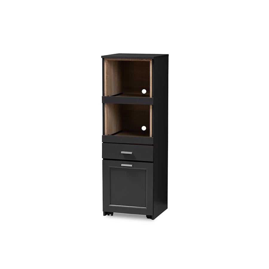 Baxton Studio Fabian Dark Grey and Oak Brown Finished Kitchen Cabinet Baxton Studio Fabian Dark Grey and Oak Brown Finished Kitchen Cabinet