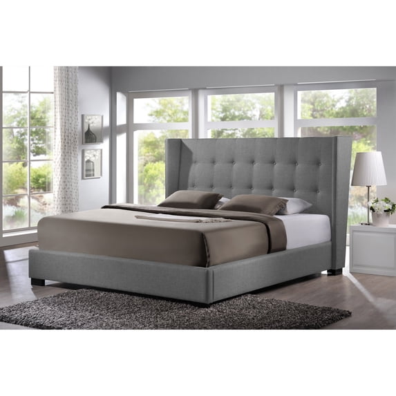 Baxton Studio Favela Upholstered Platform Bed, Multiple Sizes