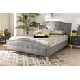 thumbnail image 1 of Baxton Studio Felisa Modern and Contemporary Grey Fabric Upholstered and Button Tufted Queen Size Platform Bed, 1 of 9