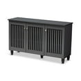 thumbnail image 1 of Baxton Studio Fernanda Modern and Contemporary Dark Gray 3-Door Wooden Entryway Shoe Storage Wide Cabinet, 1 of 5