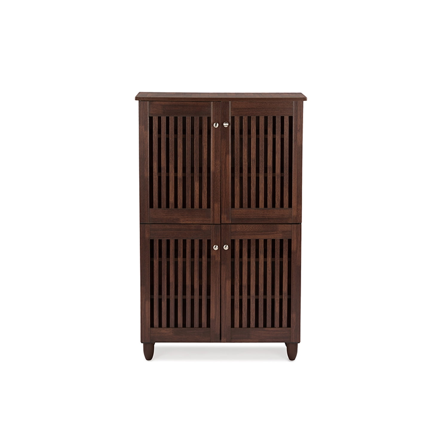 Baxton Studio Fernanda Oak Brown Tall Hanging Shoe Storage Cabinet