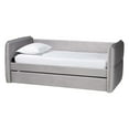 thumbnail image 1 of Baxton Studio Finch Light Gray Velvet Fabric Full Size Daybed with Trundle, 1 of 6